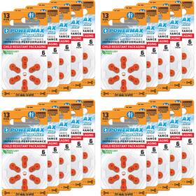 B081w8r97x Powermax Size 13 Hearing Aid Batteries 120 Count Long-lasting Battery Pack Ora