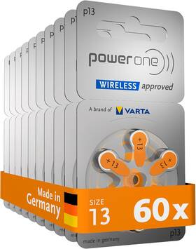 Powerone 705353064371 Hearing Aid Batteries Size 13-10 Packs Of 6 Cells Powerone 705353064371 Hearing Aid Batteries Size 13-10 Packs Of 6 Cells