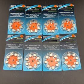 Premium 012800514557 Size 13 Batteries 1.45v 8 Packs Of New Mercury Free Hearing Aids. Exp