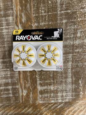 2027 Rayovac 012800528875 New Sealed Hearing Aid Batteries Size 10 32 Pack - Expires July 2027 Rayovac 012800528875 New Sealed Hearing Aid Batteries Size 10 32 Pack - Expires July