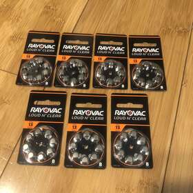 Rayovac 012800536047 New 7 Packs X 8 56 Loud N Clear Hearing Aid Batteries Size 13 12/24 Rayovac 012800536047 New 7 Packs X 8 56 Loud N Clear Hearing Aid Batteries Size 13 12/24