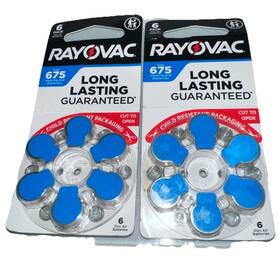 Rayovac 012800538126 Long Lasting Hearing Aid Batteries Size 675 2 6 Pack