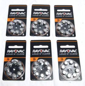 2027 Rayovac 012800538676 Loud N Clear Hearing Aid Batteries Size 13 6 8-packs Expire August 2027 Rayovac 012800538676 Loud N Clear Hearing Aid Batteries Size 13 6 8-packs Expire August
