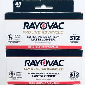 Rayovac 012800538799 X2 Proline Advanced Hearing Aid Batteries Size 312 48 Pack