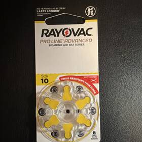 0825cez Rayovac Pro Line Advanced Hearing Aid Batteries Size 10 6-pack 1.45v Zinc-air