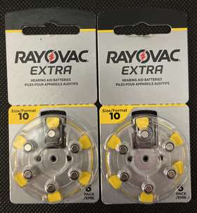 10ae-6a Rayovac Extra Size 10 Hearing Aid Batteries 2 X 6 Pack Exp. 06/2025