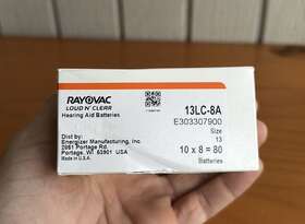 13lc-8a Rayovac Loud Nft Clear Hearing Aid Batteries Size 13 X10 8 Packs 2026 Apr
