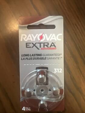 312ae-4zm Rayovac Hearing Aid Batteries -40 Pack Brown 1.45v