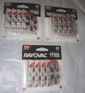 312cr-24rovus Rayovac Lot Of 72 3 X 24 Pack Zinc Air Size 312 Hearing Aid Batteries 312cr
