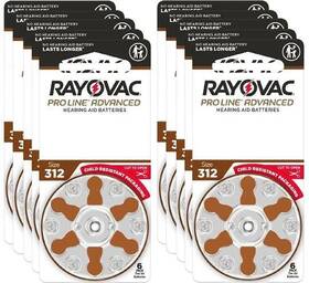 312cr-6prousc Rayovac Proline Advanced Hearing Aid Batteries Size 312 60 Pack