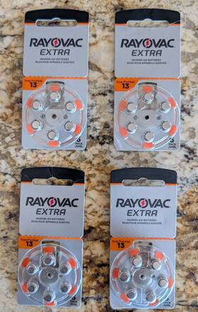 50240470 Rayovac Size 13 Hearing Aid Batteries 24 Pack Orange