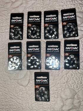Jan2025 Rayovac Lot Of 9 Loud N Clear Size 312 Hearing Aid Batteries Exp Sept 2026