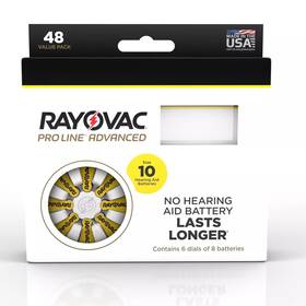 Im10-48 Rayovac Proline Advanced Hearing Aid Batteries Size 10. 48 Total. Exp 02/2028 Im10-48 Rayovac Proline Advanced Hearing Aid Batteries Size 10. 48 Total. Exp 02/2028
