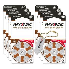 R-312cr-6proline Rayovac Proline Size 312 1.45v Hearing Aid Batteries 48 Pack Battery Holder