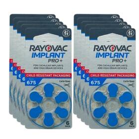 Rv-675cr-6impus Rayovac Cochlear Implant Pro Batteries Size 675 Hearing Aid 60 Pack