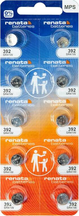 5025392 Renata Batteries 392 Sr41w - 1.55v Silver Oxide 10 Count Pack Of 1