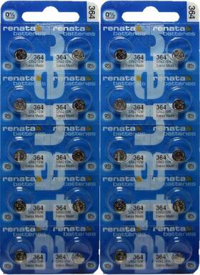 Renata Batteries 608938147448 20 Silver Oxide 364 Zero Mercury Electronic 10 Count Pack Of 2