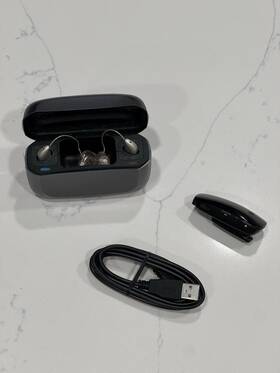 3mhj-s096xn Resound Ric Bluetooth Digital Hearing Aid Set Silver Rechargeable Case Usb