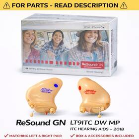 Lt9itc Resound Gn Dw Mp Itc Hearing Aids - 2018 Model Ltitc-dw-mp Untested Parts