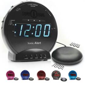 Sbb500ssblk Sonic Alert Bomb Dual Alarm Clock With Bed Shaker Black Vibrating Alar Sbb500ssblk Sonic Alert Bomb Dual Alarm Clock With Bed Shaker Black Vibrating Alar
