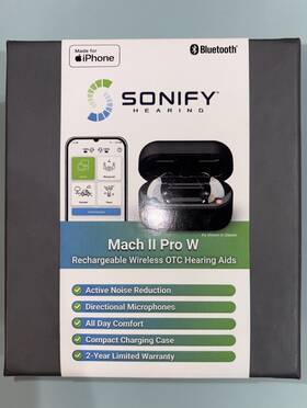 99-0016-03 Sonify Hearing Mach Ii Pro W Aids Pair Graphite Model Rr1 New