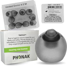 Sonova 445056456488 Phonak Vented 4.0 Dome Medium 0.35 Inch 9mm 10 Domes Genuine Oem Switzerland