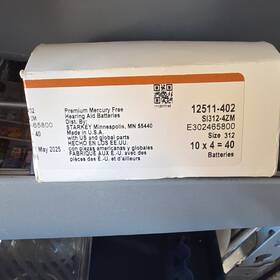 12511-402 Starkey 312 Zinc Air Hearing Aid Batteries 1.45v 40 Pack Exp May 2025 12511-402 Starkey 312 Zinc Air Hearing Aid Batteries 1.45v 40 Pack Exp May 2025