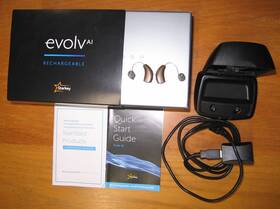 230638964 Starkey Evolv Ai 1000 Rechargeable Hearing Aids Charger And Accessories