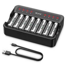 Aa2800 Sukai Sw8nc Rechargeable Aa Batteries With Charger 8 Count 2800mah High Capacity A