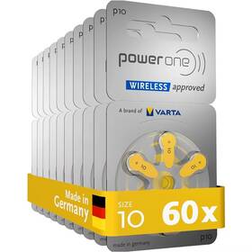 Unique Trendy 1 445052550555 Powerone P10 Hearing Aid Batteries 60 Pcs 10 Cards Zinc Air 1.45v 10a A10 Pr4