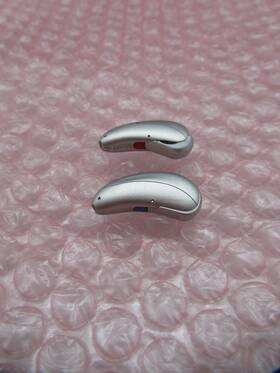 B5-312 Unitrons Unitron Moxi Hearing Aid Pair Silver 312 Battery Factory Refurbished