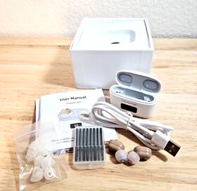 X003l60zq5 Vivtone D09 Rechargable Hearing Aids Used White With Charging Case Exc Condition