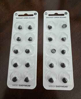 Widex 714880134483 2 Easywear Instant Open Round Ear Tip Qty 10 Per Pkg. Size Small New