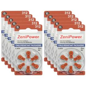 Zenipower 706148501125 Hearing Aid Batteries Size 312 60