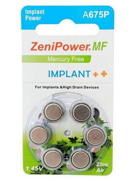 Zenipower 706148501361 Extra High Power Cochlear Implant Bte Speech Processor Batteries Air 1.4v Siz