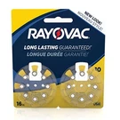 Rayovac "size 10" Hearing Aid Batteries, 16-PACK, L10ZA-16ZMB. Fixed Price $26.90.