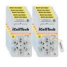 Icelltech Size 10 PR70 Zinc Air 1.45V Hearing Aid Batteries (60 Pack) + Keychain. Fixed Price $14.95.