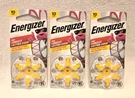 Energizer Hearing Aid Batteries. Size 10 - 6 Ct. Yellow. Lot Of 3 Packs. * New. Fixed Price $19.95.