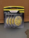 (exp 02/25) 32 Pack Size 10 Walgreens Hearing Aid Batteries. Fixed Price $9.00.