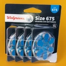Walgreens Hearing Aid Size 675 Batteries - 24 Pack Best By 02/2029. Fixed Price $12.95.