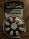 Rayovac 8 Pack Size 312 Hearing Aid Batteries No Battery Last Longer. Fixed Price $7.00.