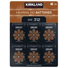 Kirkland Signature Hearing Aid Batteries, Zinc Air, Size 312 (brown), 48-PACK. Fixed Price $22.99.