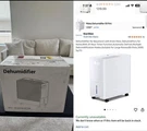 Energlow 50 Pint Dehumidifier 3000 Sq Ft White Hose Conn Timer Caster. Fixed Price $90.00.
