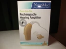 Nuvomed Over-the-ear Rechargeable Hearing Amplifier Storage Case & Accessories. Fixed Price $10.00.