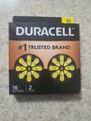 Duracell Size 10 Hearing Aid Batteries, 16-PACK, Easy-fit Tab. Fixed Price $11.00.