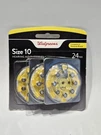 Size 10 Hearing Aid Batteries 24 Pack Walgreens Premium Zinc Air Mercury Free. Fixed Price $9.69.