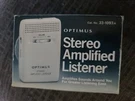 Optimus Stereo Amplified Listener 33-1093 Original Box And Manuel Tested. Fixed Price $20.00.