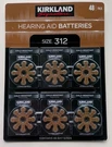 48CT Kirkland Signature Hearing Aid Batteries #312 Zinc Air Long Lasting New!. Fixed Price $10.50.