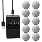 Rechargeable BATTERY,3.7V LIR2032 With Charger 10 Pack, Black. Fixed Price $29.71.