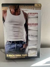 True Religion Brand Premium 5-PACK Tank Tops Men's L, White, Gray, Black New. Fixed Price $23.00.